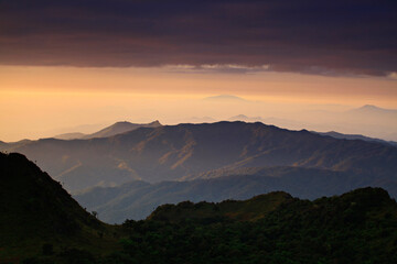 Scenic views of Doi Luang Chiang Dao Mountain in Chiang Dao Wildlife Reserve. Chiang Mai Province, Thailand 