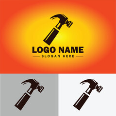 Hammer logo icon house repair tools construction thor icon vector for business app silhouette logo template