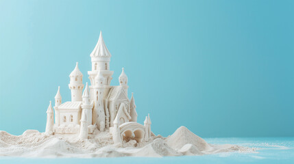 Castle in the sand, illustrator isolated on white background - obrazy, fototapety, plakaty