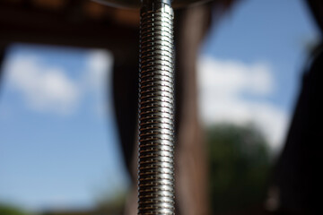 Steel rod. Hookah details. Steel carving.
