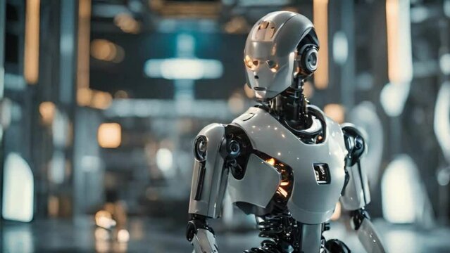 Revolution in AI: Futuristic Robot and Machine Learning Concept