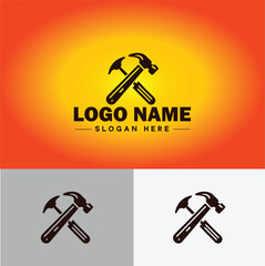 Hammer logo icon house repair tools construction thor icon vector for business app silhouette logo template