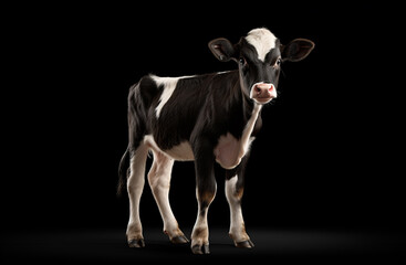 Young Calf on black background