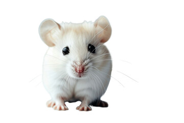 Cute White Mouse Isolated on White Background
