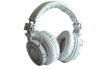 Professional White Over-Ear Headphones Isolated