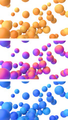 Set of colorful spheres, 3d render