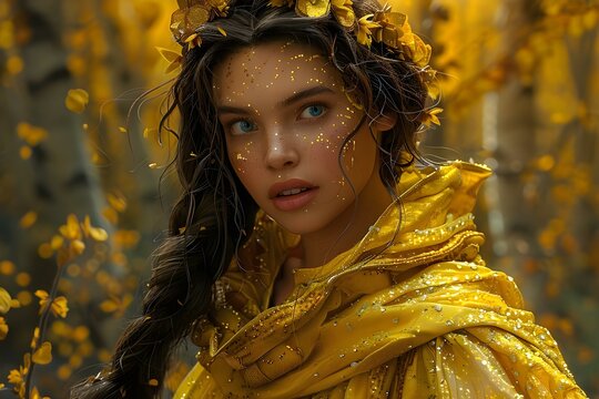 Ethereal Beauty on a Golden Path to Oz. Concept Ethereal Beauty, Golden Path, Oz, Fantasy, Dreamy Photoshoot