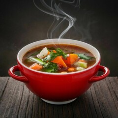 vegetable soup with meat, Generative Ai 
