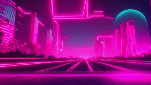 Retro-Futuristic: 80s Synthwave Animation