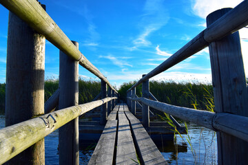 wooden bridge over the river