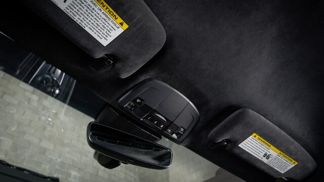 Black headliner in a car