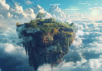 Tuinposter Surreal landscapes that blur the line between reality and fantasy, with dreamlike scenery, floating islands, and mystical atmospheres that transport viewers to otherworldly realms. © Nicat