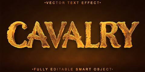 Orange Historical Cavalry Vector Fully Editable Smart Object Text Effect - obrazy, fototapety, plakaty