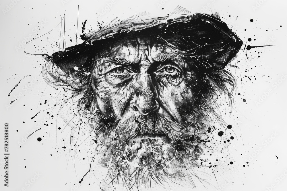 Leinwandbilder captivating image showcasing an explosive black ink splatter spread across a white canvas, symbolizi