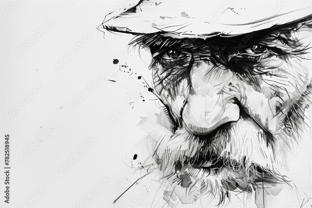Aufkleber this artwork showcases a minimalist approach, with deliberate monochrome brushstrokes creating a str
