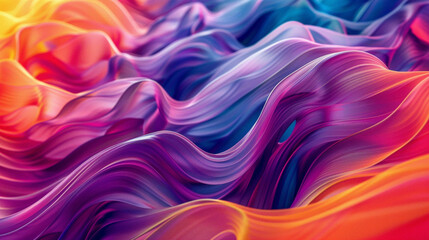 A fluid motion of vibrant hues creates a mesmerizing gradient wave, evoking a sense of energy. - obrazy, fototapety, plakaty