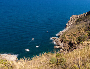 Mediterranean landscape of Sicily, Italy. View shot in Zingaro Nature Reserve