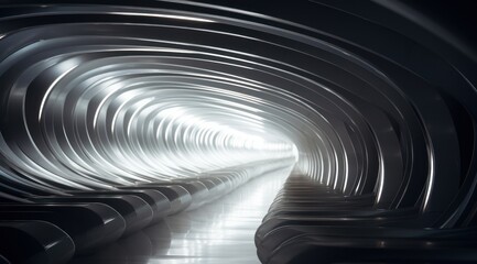 a tunnel with rows of seats - obrazy, fototapety, plakaty