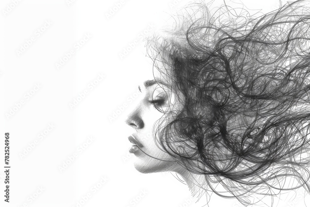 Leinwandbilder the image captures a multitude of abstract black lines flowing out of a grey square against a white 