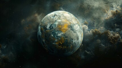 Cinematic Hyperreal View of Planet Vormir in Space