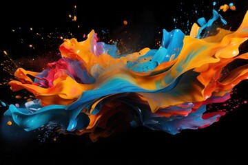 a colorful paint splashing in the air