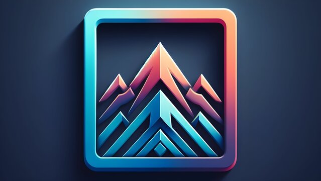 3d render of abstract png/jpg/jpeg image icon logo in dark blue background