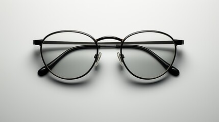 Black metal glasses with round frames on a white background