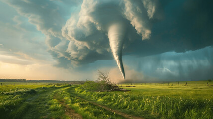 A Tornado forming, Atmospheric Phenomenon, Natural Disaster, Destruction, Extreme Weather