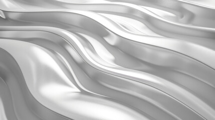 Silver satin waves texture pattern. Ideal silky surface backdrop, premium branding and design. - obrazy, fototapety, plakaty