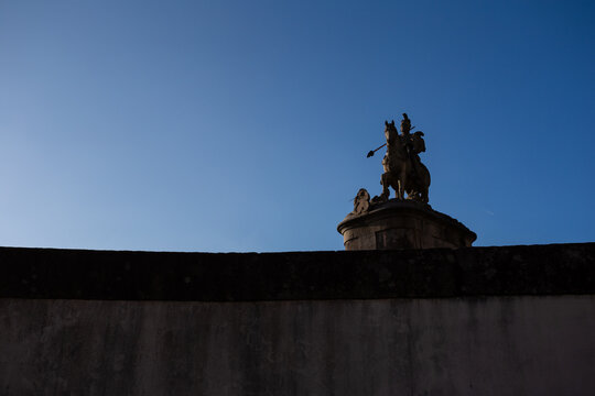 13 March 2024, The famous statue of "Sao Longuinho" in Bom Jesus, Braga, Portugal.