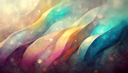 Abstract blur bokeh banner background. Rainbow colors, pastel purple, blue, gold yellow, white...