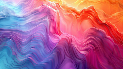 Dynamic motions of vibrant colors blend fluidly, resulting in a visually striking gradient wave captured with HD precision. - obrazy, fototapety, plakaty