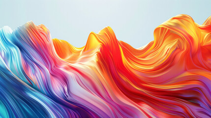 Dynamic motions of vibrant colors blend seamlessly, resulting in a visually striking gradient wave. - obrazy, fototapety, plakaty