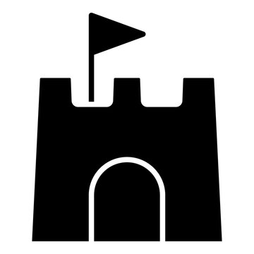 recommend clip art: Sand castle glyph solid icon