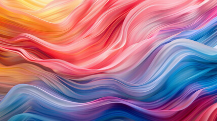Dynamic movements of vibrant hues merging together, resulting in a visually striking gradient wave captured in stunning HD clarity. - obrazy, fototapety, plakaty