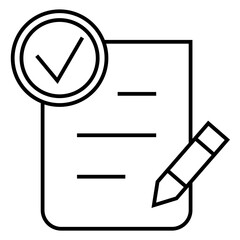 Checklist with pencil vector icon
