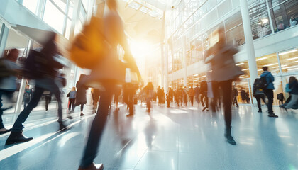 crowd of people walking in the city