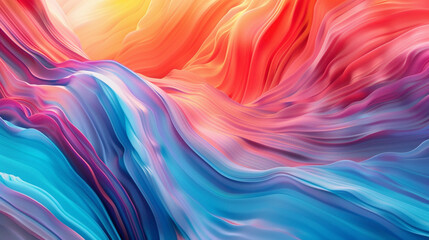 Dynamic waves of color flow smoothly, converging to produce an eye-catching gradient. - obrazy, fototapety, plakaty