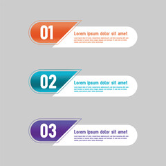 Color gradient labels banner infographic vector graphic
