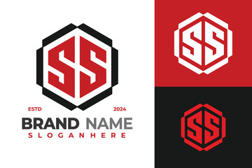 Letter SS Hexagonal logo design vector symbol icon illustration