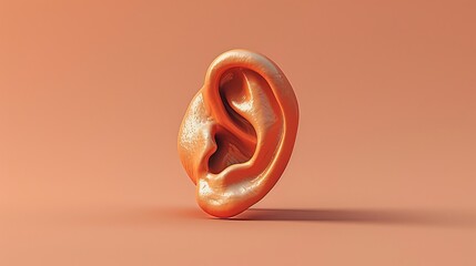 An ear modern icon as well as a hearing symbol, simple and flat design.