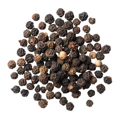 Obraz premium Black Pepper Seeds Piper Nigrum.Black pepper viewed in close up. Transparent background, isolated image