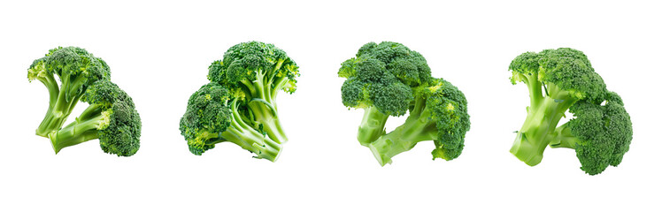set of broccoli. Transparent background, isolated image