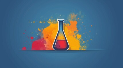 Icon of a test tube in a lab. Simple, flat design for web or mobile applications. - obrazy, fototapety, plakaty