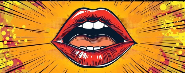 Cartoon mouth speaking, bright background, symbolizing free speech and right to expression