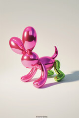  pastel pink balloon dog, with text  