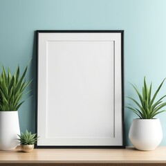 Close-up frame mockup, 3d rendering