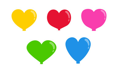 Balloons in cartoon flat style isolated set on white background - Comic art, stock vector image