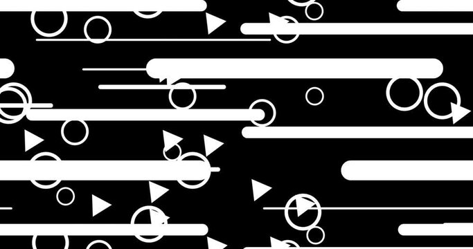 Geometric shape abstract loop animation. Infinity Motion Graphic Shapes loop animation on black background
