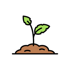 plant cartoon icon, isolated background